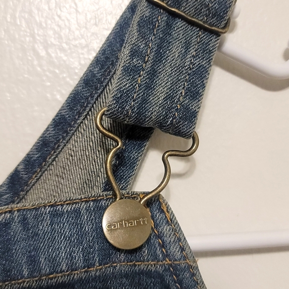 Carhartt Kids Overalls Denim Blue Jeans Pants Romper Toddler Little Boys Size 2T - Picture 4 of 13